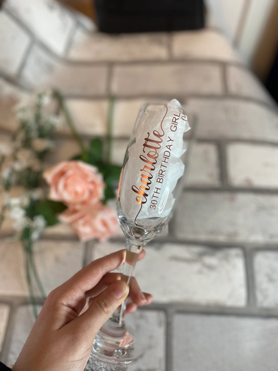 Personalised Champagne Glass - Birthday Milestone