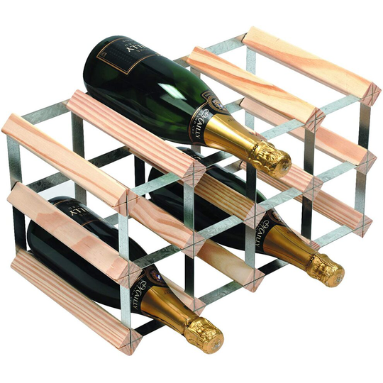 RTA 12 Bottle Traditional Wine Rack-Fully Assembled-Natural Pine (FSC)