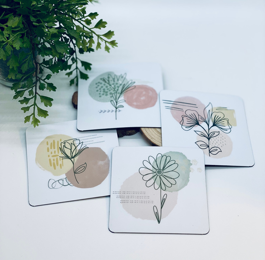 Line Art Floral Magnets | Boho Flower Neutrals Neutral Magnet