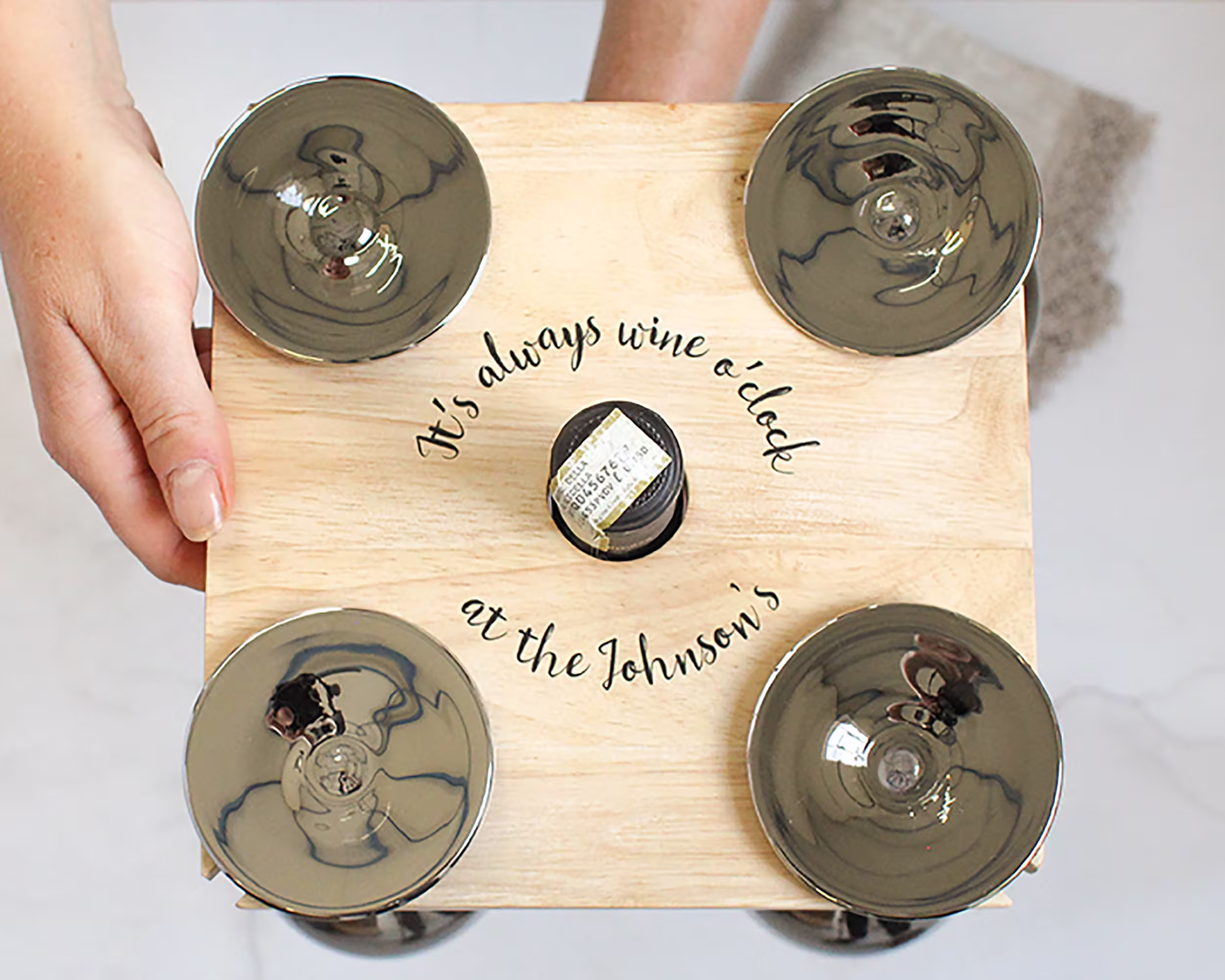 Personalised Wine & Bottle Holder - Glass Rack Wedding Gift Birthday