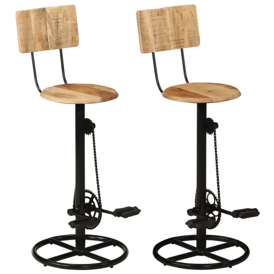 Borough Wharf Bar Stools 2 Pcs Solid Wood Reclaimed