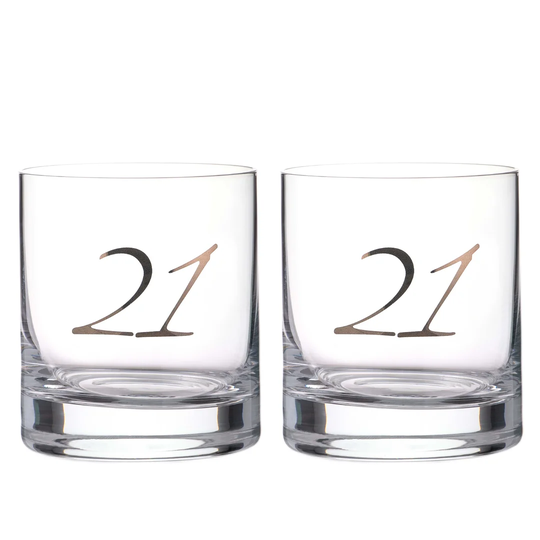 21 Lettering 310ml Lead Free Crystal Whiskey Glass