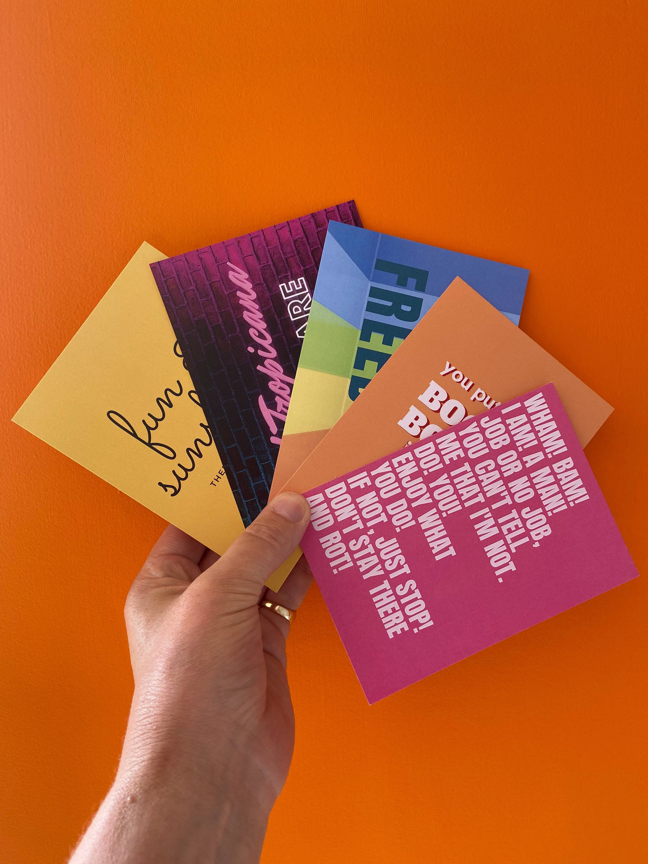 Wham Inspired Set | George Michael, 80S Music Cards, Song Lyrics Art, A6 Postcard Set, Colourful, Bright, Pop