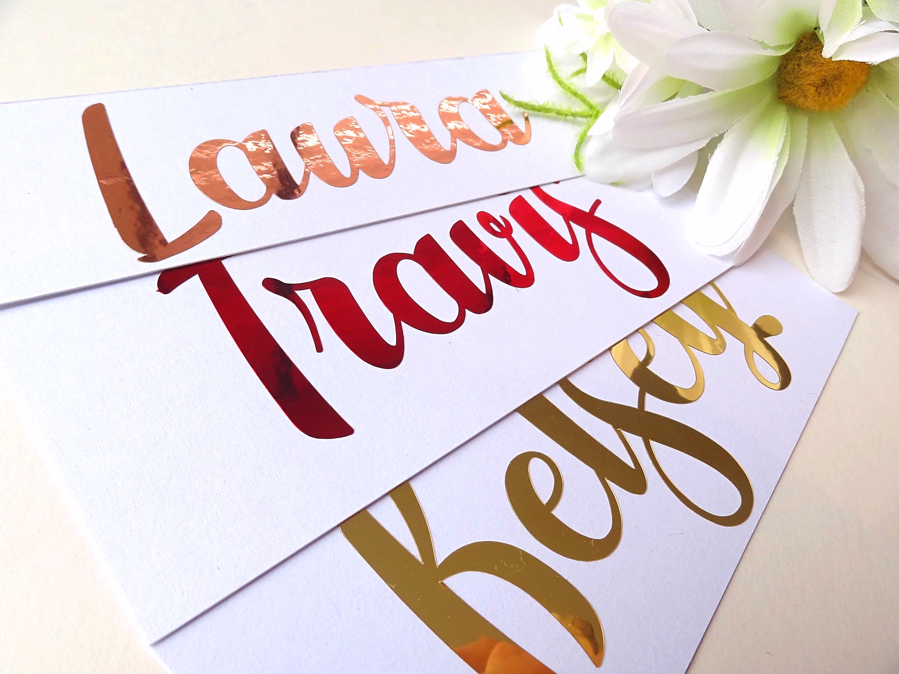 Name Stickers, Calligraphy Names, Wedding Decals, Water Bottle Sticker, Gold Personalized Script, Baby Shower, Party Decor, Yeti