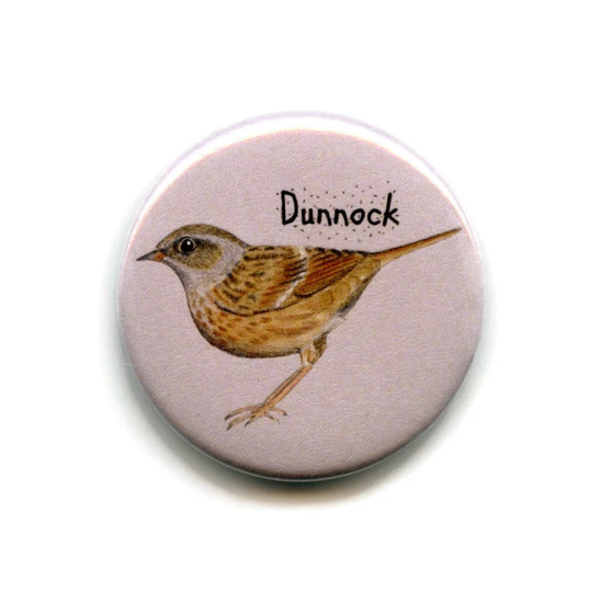 Dunnock Magnet, 38mm Round Button Garden Bird Fridge Magnet