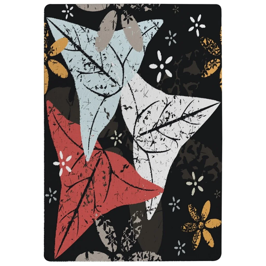 Oyler Autumn Designer Shaggy Blue/Red/Black Rug