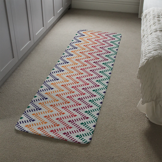 Loughran Freehand Horizontal Designer Shaggy Green/Red/Blue Rug
