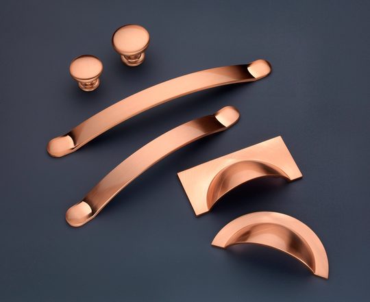 Monmouth Cabinet Handles & Knobs | Brushed Copper Style Satin Nickel, Iron Kitchen Cupboard Drawer Shaker Minimal Cup Pulls