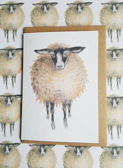 Sheep Card. Choice Of Image. Sheep With Blackbird. Three Sheep. Funny Gift. Present. Gift For Lover. Farmyard
