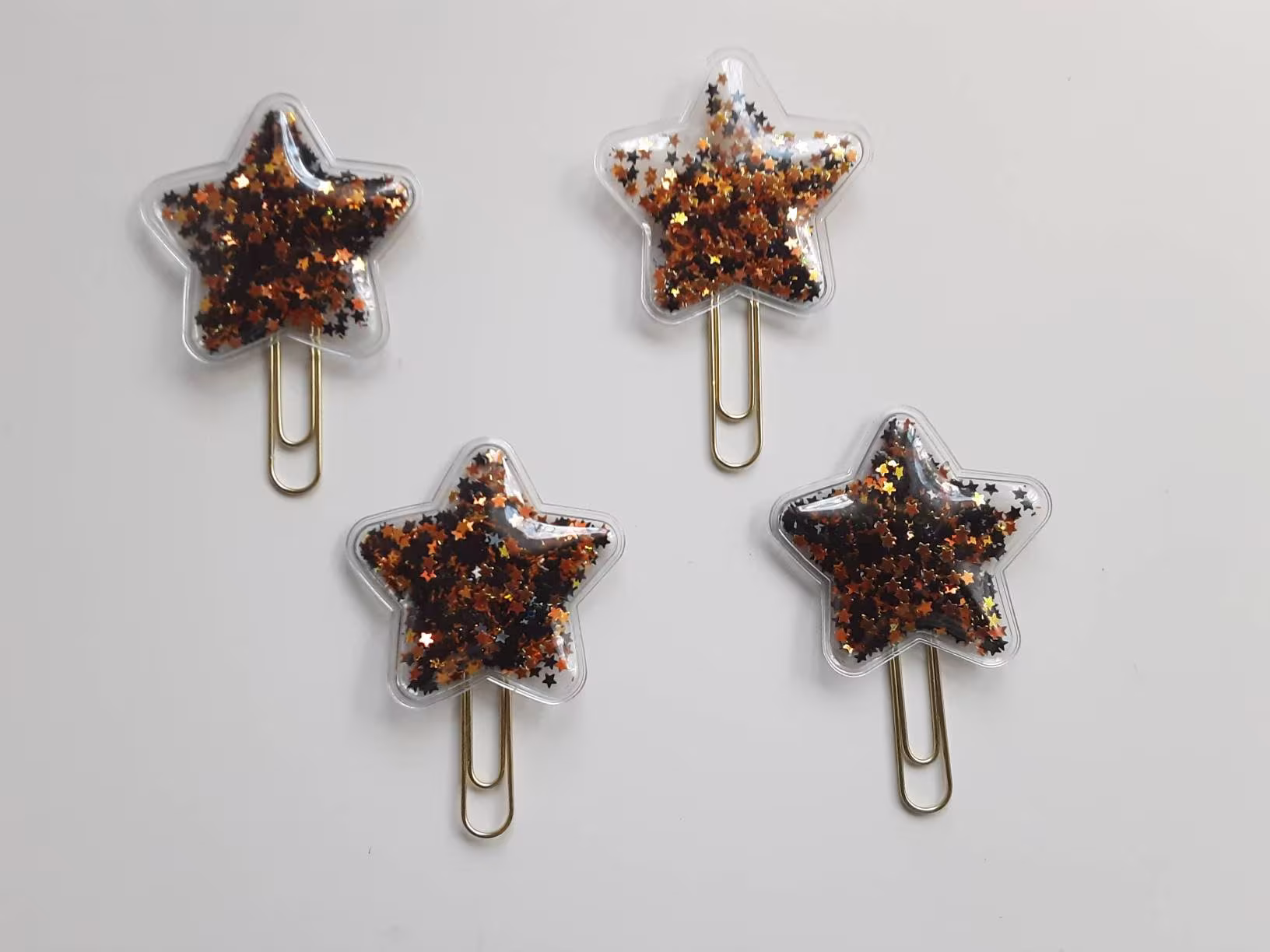 Halloween Glitter Star Sequin Shakers Planner Clips. Paperclip. Gifts. Stationery. UK Seller