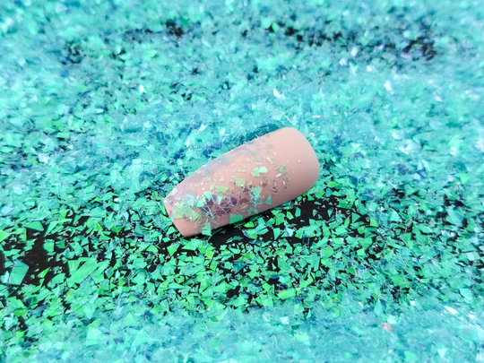 Green Blue Opal Iridescent Cellophane Fine Shard Glitter, Resin Supplies Kawaii Deco Embellishment, Slime Supplies, Nail Art