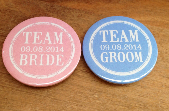 Personalised Team Bride & Groom Badges