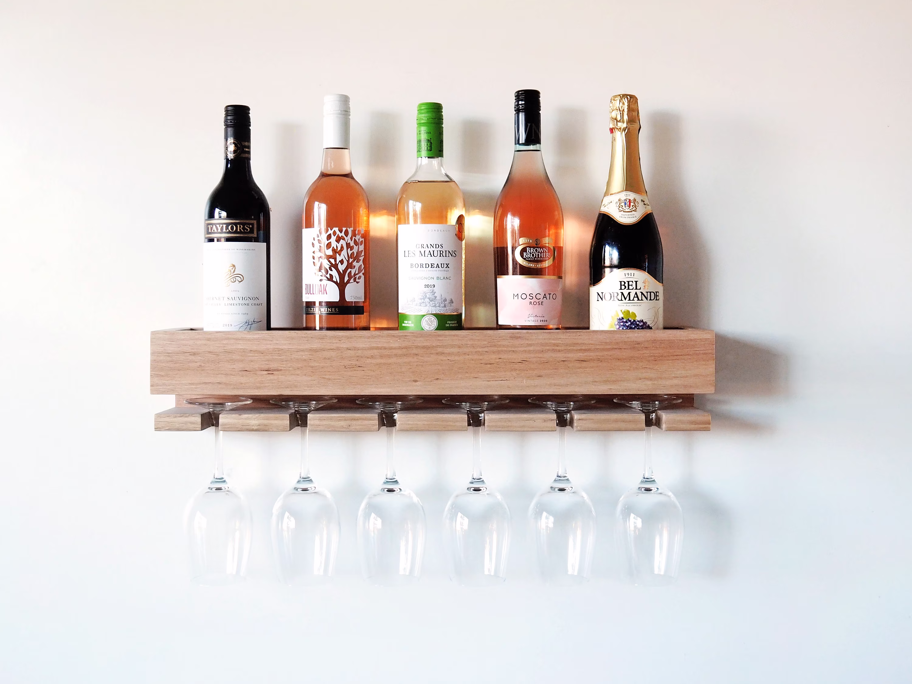 Wine Rack - Wall Rack, Fathers Day Gift, Bar Shelf, Holder, Rustic Shelf