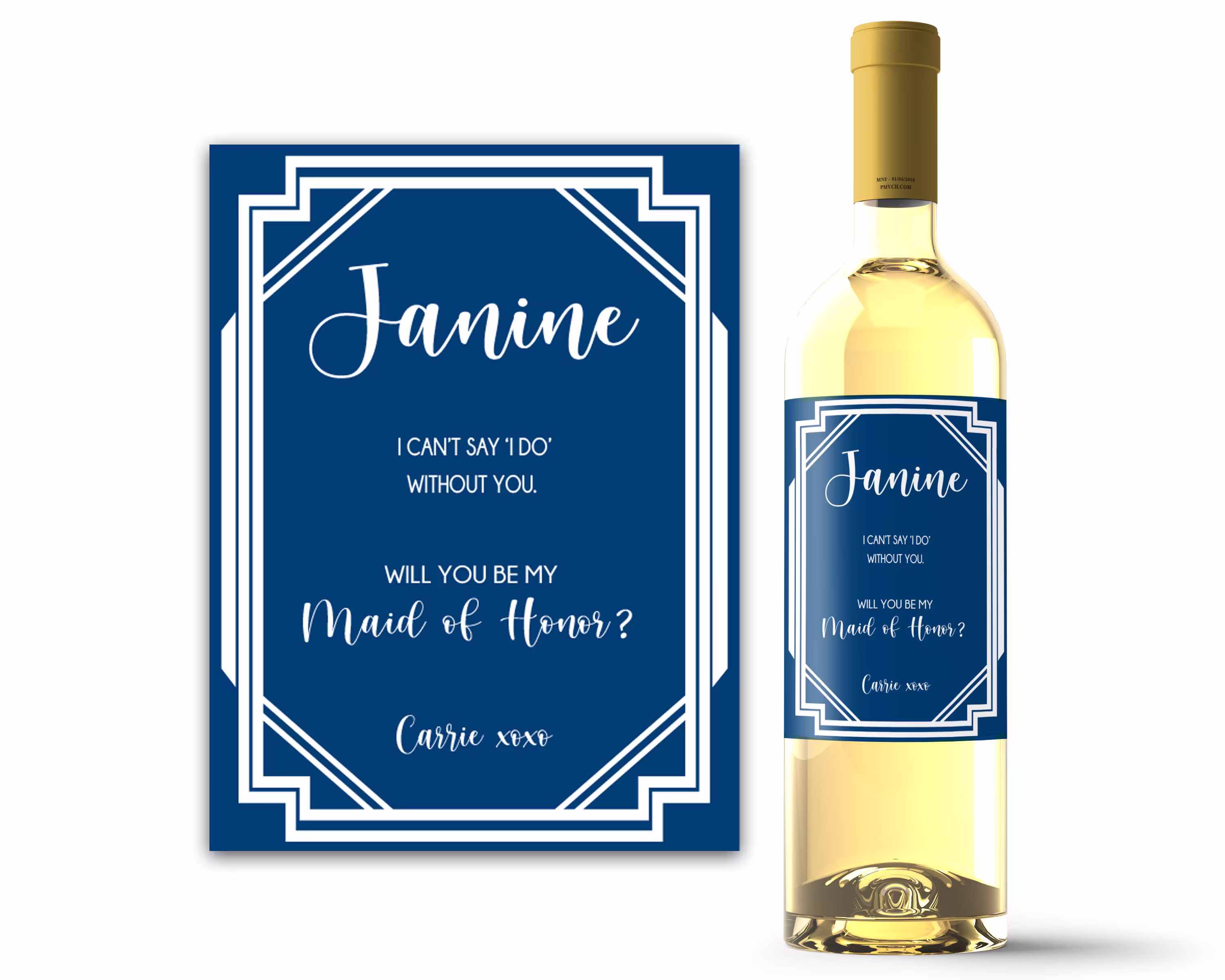 Will You Be My Bridesmaid Proposal Box - Custom Wine Labels Invite Maid Of Honor Matron