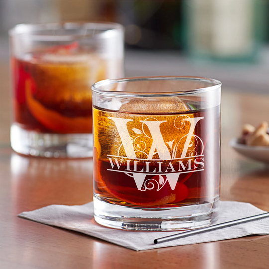Rocks Glass - Personalized Laser Engraved Glass, Old-Fashioned Great Groom Gift For Whiskey Lovers