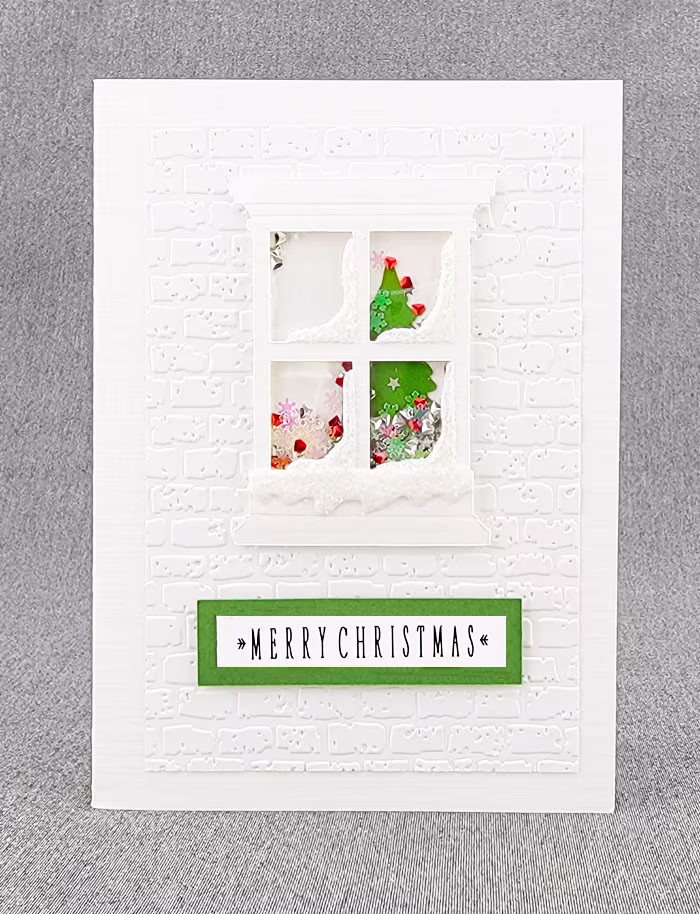 Handmade Merry Christmas Shaker Card