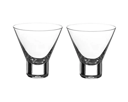 Diamante Martini Cocktail Glasses - Stemless Crystal Tumblers For Or Mojito