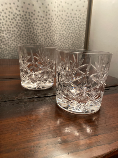 Vintage Whisky Engraver Crystal Glasses.set For Valentines Day