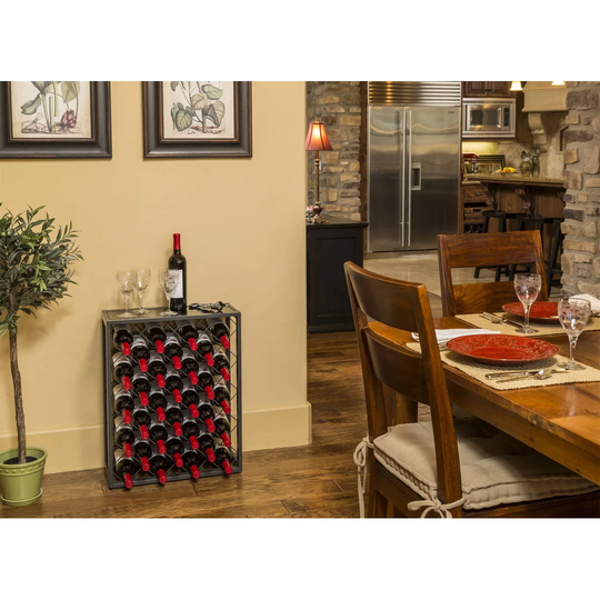 Velasco 32 Bottle Floor Wine Bottle Rack in Pewter