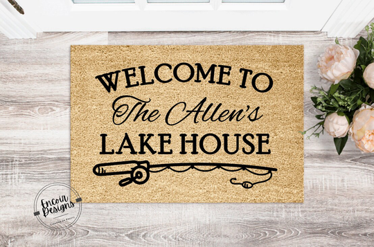 Lake House Established Date Custom Family Personalized Doormat | Housewarming Gift Door Mat Closing New Home Welcome