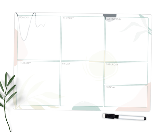 Weekly Planner Whiteboard, Large A3 Dry Wipe Wall Planner, Activity Meal Erase White Board Command Centre