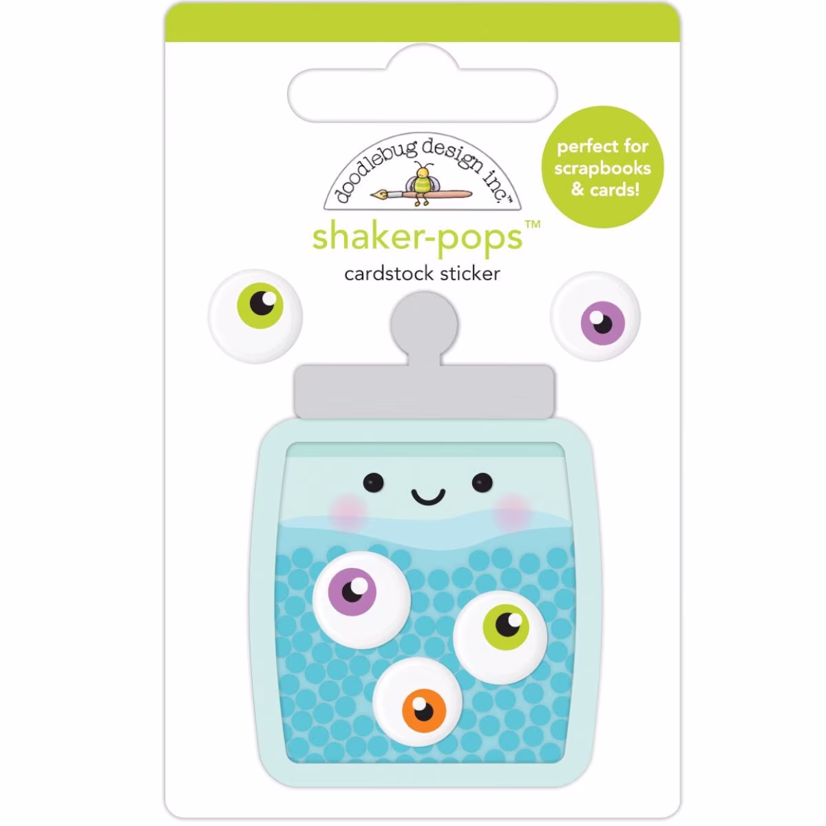 Eye Candy Shaker-Pops Cardstock Sticker, Doodlebug Design, Dimensional Kawaii Stickers, Halloween Scrapbooking Cardmaking Supply
