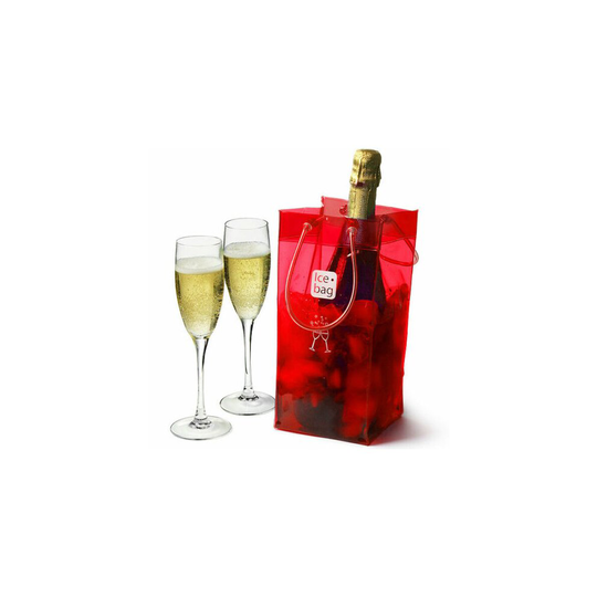 (Cherry Red) Ice Bag Wine Cooler - Portable Bottle Cooler