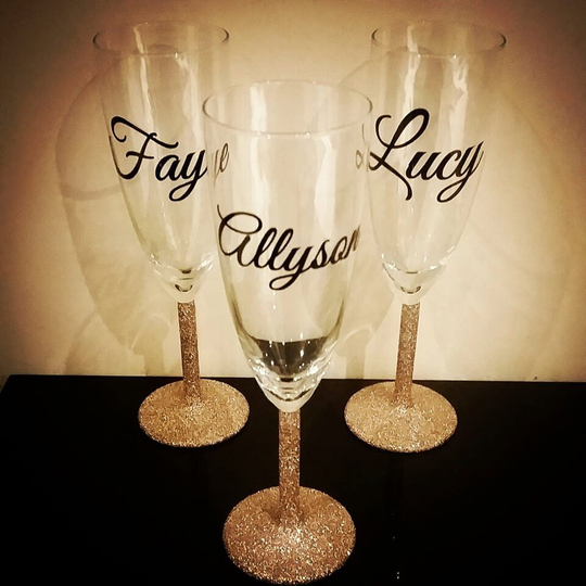 Personalised Wine Glass Stickers, Wedding Whiskey Champagne, Adhesive Vinyl Words Decals Custom Made Bespoke