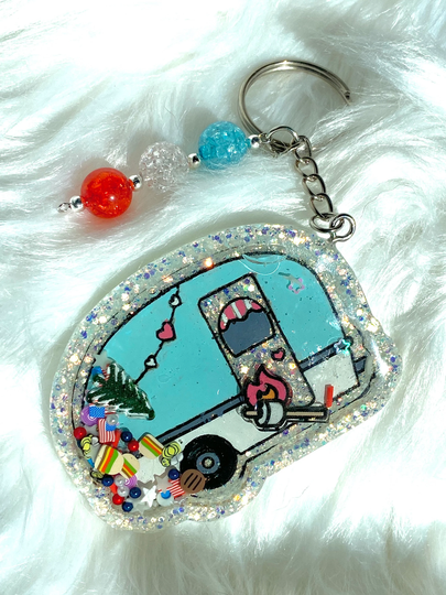 Camper Keychain, Retro Canned Ham, Vintage Camper, Shasta, Scamp