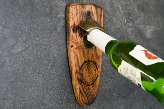 Premium Rustic Burnt Oak Magnetic Bottle Opener - Handmade Wall Or Fridge Door Mounted