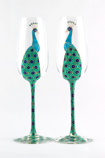 Peacock Champagne Flute