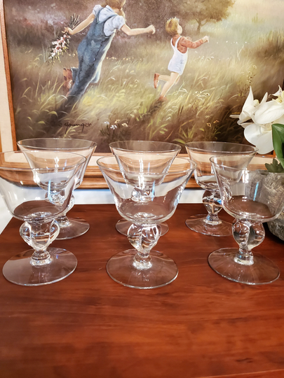 Crystal Stem Glasses, Set Of 6