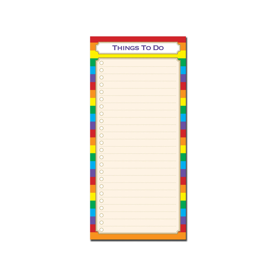 Designer Things To Do Pad | Dl 99mm X 210mm 100 Pages 80Gsm Magnetic Strip On Back