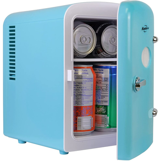 Retro Mini Portable Fridge, 4L Compact Refrigerator for Skincare, Beauty Serum, Personal Cooler, Cute Desktop Accessory for Home Office Dorm Travel