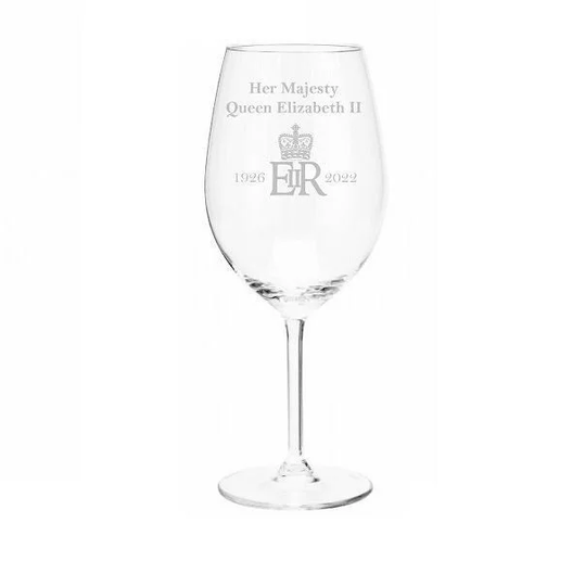 Queen Elizabeth Ii Memorial Wine Glass, Queen's God Save The Glass