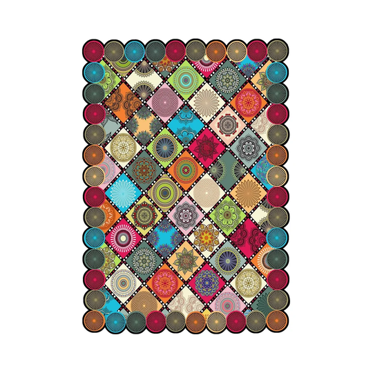 Crespo Power Loom Pink/Grey/Blue Rug