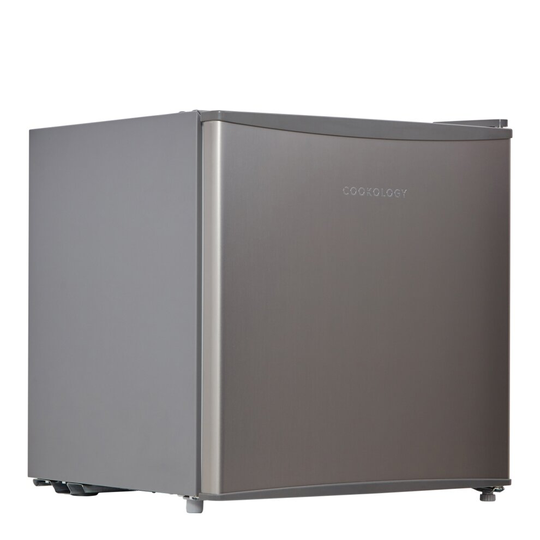 Cookology MFR45SS 46L Silver Brushed Steel Effect Tabletop Mini Fridge & Ice Box