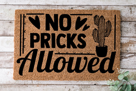 No Pricks Allowed, Door Mat, Funny Doormat, Wedding Gift, Housewarming Gift, Home Welcome Closing Gift - 50