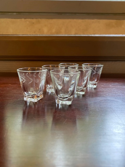 Set Of 6 French Cordial Glasses