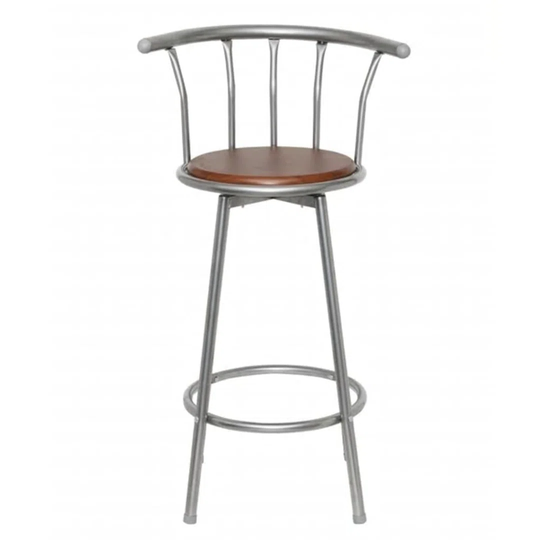 2 Pcs MDF Bar Stool Steel Frame