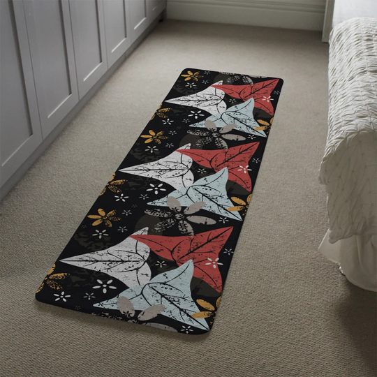 Kelleher Autumn Designer Shaggy Black/Red Rug