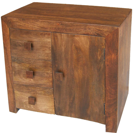 Quinton 85Cm Wide 3 Drawer Mango Solid Wood Sideboard