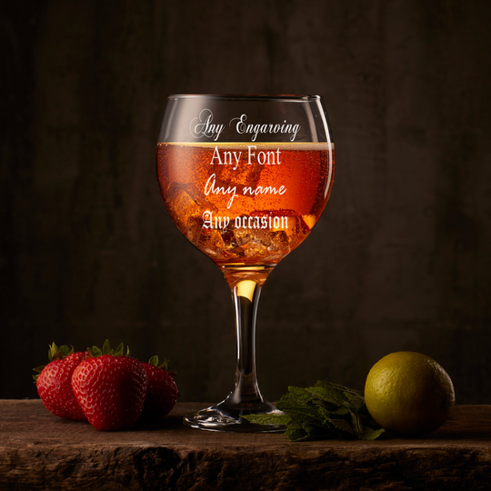 Personalised Gin Glass Cocktail Any Engraving Gift Boxed