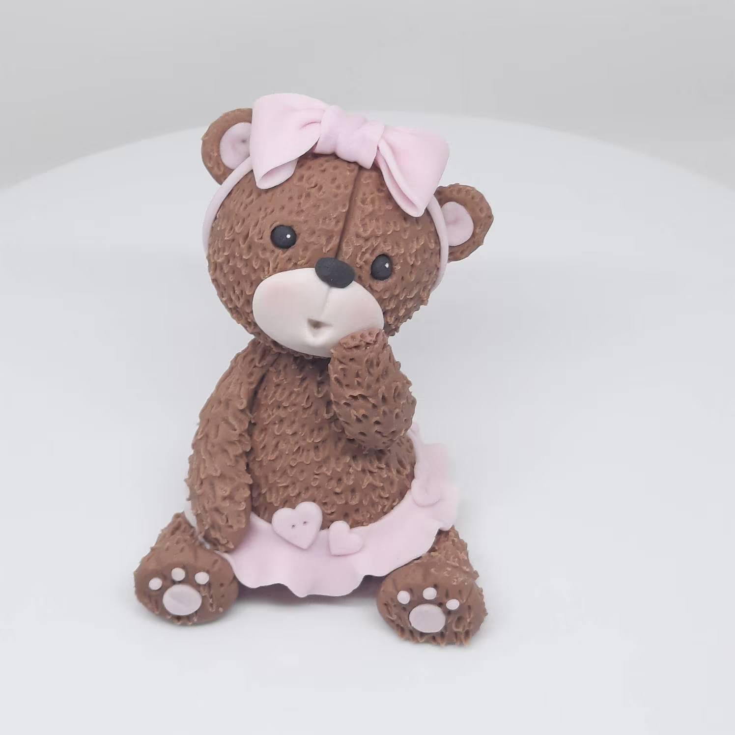 Fondant Pretty Teddy Bear Cake Topper Baby Shower First Birthday