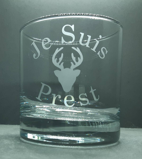 Outlander Inspired Je Suis Prest Etched Tumbler Glass - Personalised
