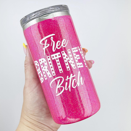 Britney Tumbler, Free Britney, Spears Glitter Personalized Wine Glasses