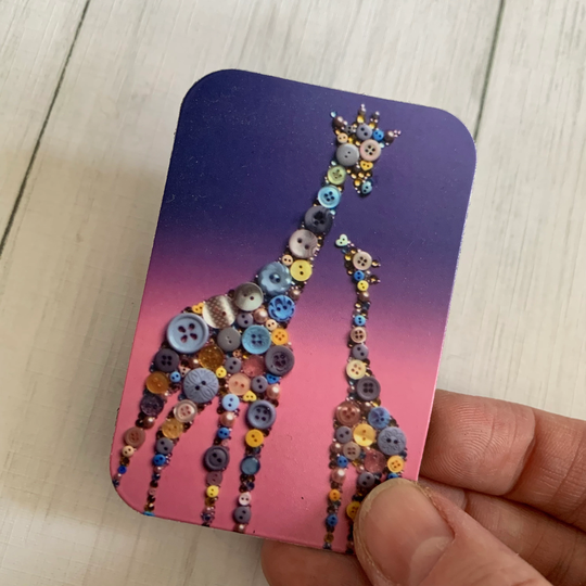 Printed Mini Individual Wildlife Fridge Magnets, Giraffe Magnet, Bird Theme Art, Colourful Magnet Gift, Flamingo Lover Gift