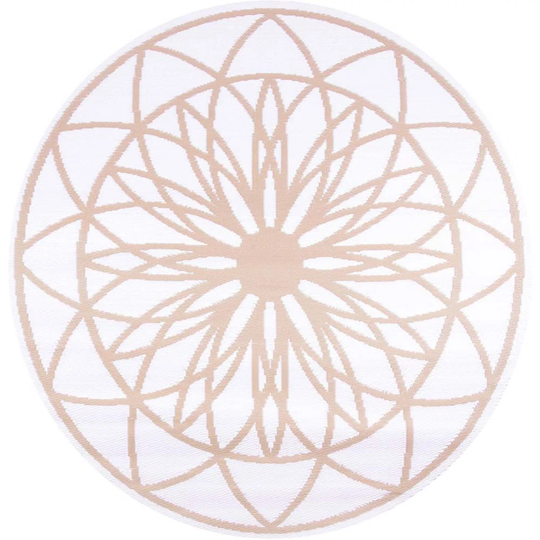 Fairytale Beige Round Polypropylene Outdoor Rug