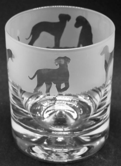 30Cl Glass Whisky Tumbler With Hungarian Vizsla Frieze Design