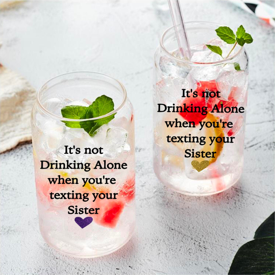 Best Friend Gift, Birthday Gift For Sister, For Her, Sister Wine Glass, Mom Texting, Funny Glass